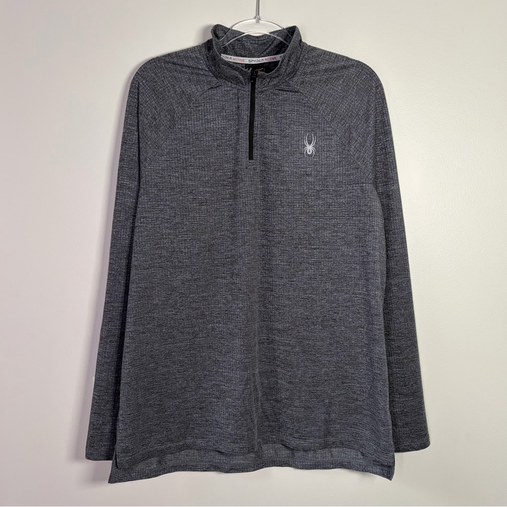 Spyder Men’s Gray Quarter Zip Pullover Shirt Performance Athleisure Athletic
